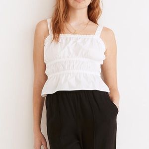 Madewell Poplin Sophia Peplum Tank Size XXS
